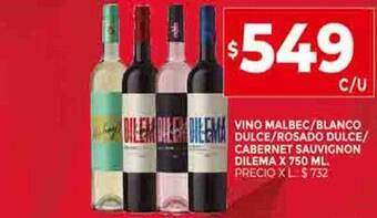 Supermercados DIA Vino malbec blanco dulce rosado dulce cabernet sauvignon dilema oferta