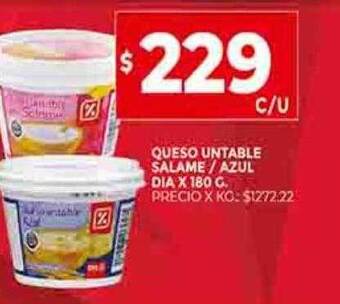 Supermercados DIA Queso untable salame azul dia oferta
