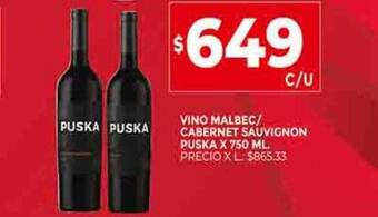 Supermercados DIA Vino malbec cabernet sauvignon puska oferta