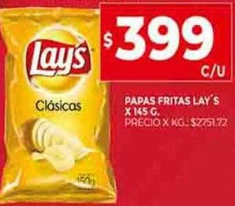 Supermercados DIA Papas fritas lay's oferta