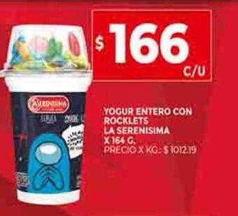 Supermercados DIA Yogur entero con rocklets la serenisima oferta