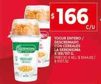 Supermercados DIA Yogur entero descremado con cereales la serenisima oferta