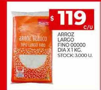 Supermercados DIA Arroz largo fino 00000 dia oferta