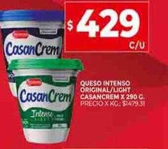 Supermercados DIA Queso intenso original light casancrem oferta