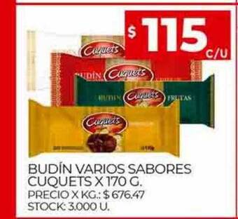 Supermercados DIA Budín varios sabores cuquets oferta