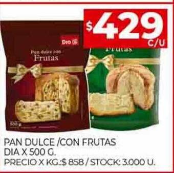 Supermercados DIA Pan dulce con frutas dia oferta
