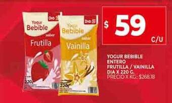 Supermercados DIA Yogur bebible entero frutilla vainilla dia oferta