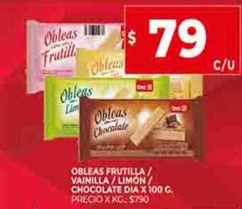Supermercados DIA Obleas frutilla vainilla limon chocolate dia oferta
