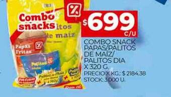 Supermercados DIA Combo snack papas palitos de maíz palitos dia oferta