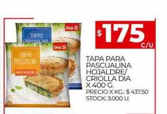 Supermercados DIA Tapa para pascualina hojaldre criolla dia oferta