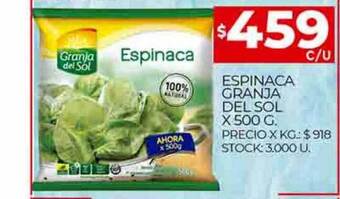 Supermercados DIA Espinaca granja del sol oferta