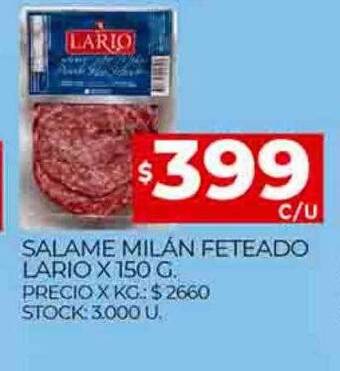 Supermercados DIA Salame milán feteado lario oferta