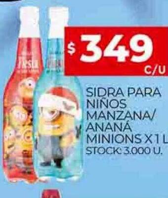 Supermercados DIA Sidra para niños manzana ananá minions oferta