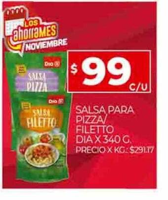 Supermercados DIA Salsa para pizza filetto dia oferta