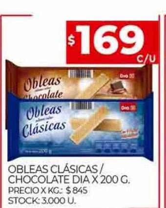 Supermercados DIA Obleas clásicas chocolate dia oferta