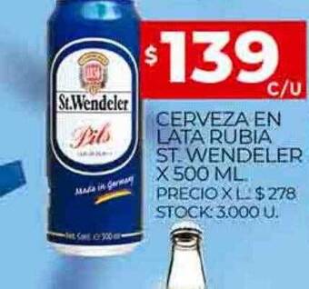 Supermercados DIA Cerveza en lata rubia st wendeler oferta