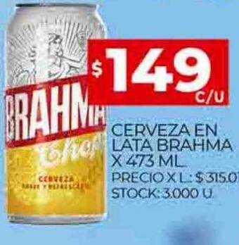 Supermercados DIA Cerveza en lata brahma oferta