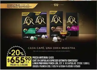 Coto Café En Capsulas Espresso Satinato-Sontuoso-Lungo Profondo-Forza Lór oferta