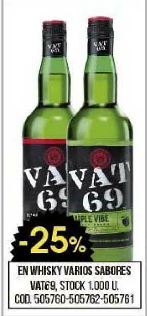 Coto En Whisky Varios Sabores Vat69 oferta
