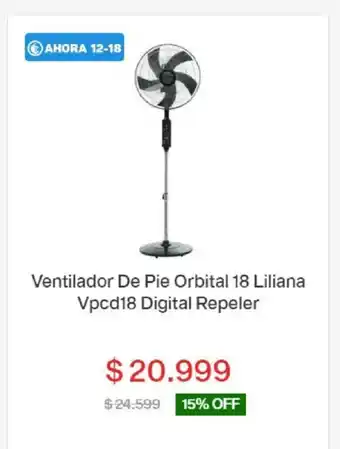 Garbarino Ventilador De Pie Orbital 18 Liliana Vpcd 18 Digital Repeler oferta