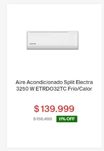 Garbarino Aire Acondicionado Split Electra 3250 W ETRDO32TC Frio/ Calor oferta