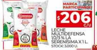 Supermercados DIA Leche Multidefensa 1/2/3 % La serenisima x 1 L oferta