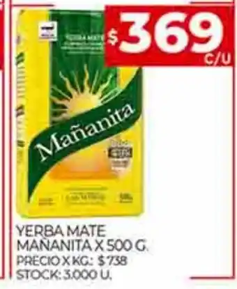 Supermercados DIA Yerba Mate Mañanita x 500 g. oferta