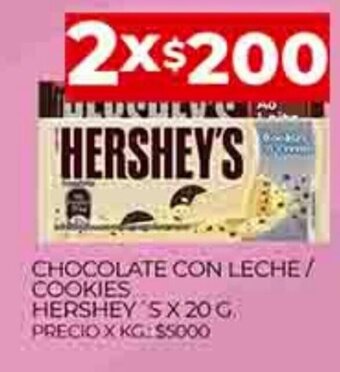 Supermercados DIA Chocolate Con Leche / cookies Hershey's x20 g. oferta