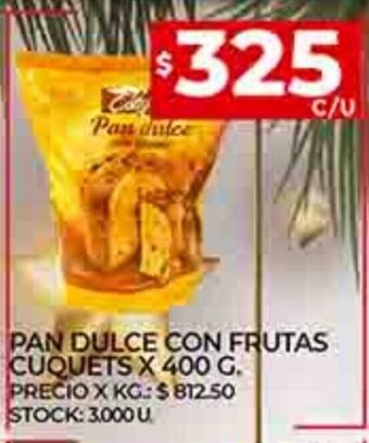 Supermercados DIA Pan Dulce Con Frutas Cuquets x 400g oferta