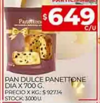 Supermercados DIA Pan Dulce Panettone Dia x 700 g. oferta