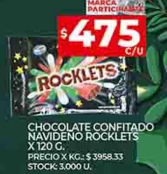 Chocolate Confitado Navideño Rocklets x 120g.