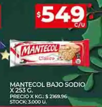 Supermercados DIA Mantecol Bajo Sodio x 253 g. oferta