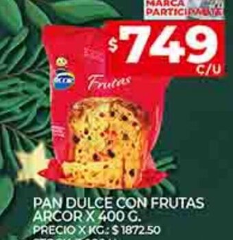 Supermercados DIA Pan Dulce con Frutas Arcor x 400 g. oferta
