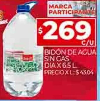 Supermercados DIA Bidón de Agua Sin Gas Dia x 6.5L oferta