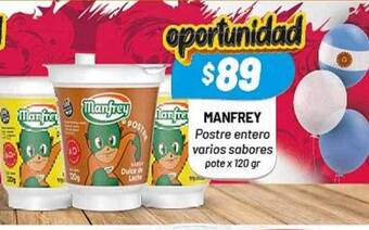 Almacor Manfrey postre entero varios sabores oferta