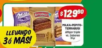 Almacor Milka-pepito-terrabusi alfajor triple vs sabores oferta