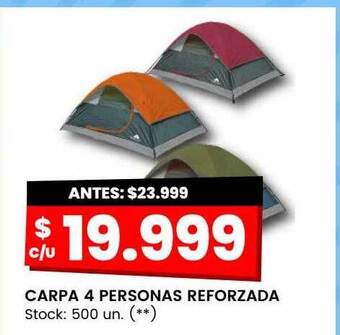 Changomas Carpa 4 personas reforzada oferta
