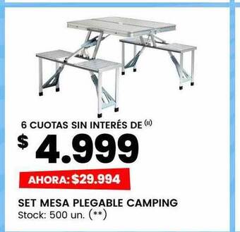 Changomas Set mesa plegable camping oferta