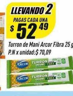 Supermercados Comodin Turron de mani arcor fibra oferta
