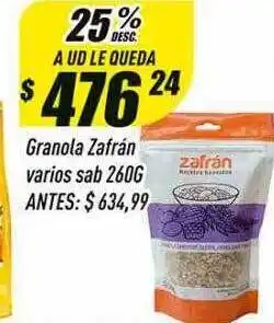 Supermercados Comodin Granola zafrán varios sab oferta