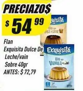 Supermercados Comodin Flan exquisita dulce de leche vain sobre oferta