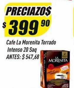 Supermercados Comodin Cafe la morenita torrado intenso 20 saq oferta