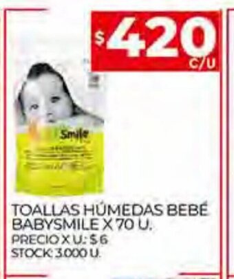 Supermercados DIA Toallas Húmedas Bebé Babysmile x 70 u oferta