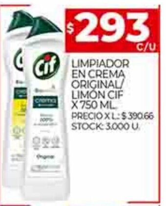 Supermercados DIA Limpiador en Crema Original / Limón Cif x 750ml oferta