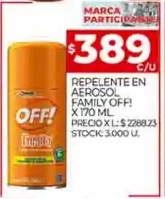 Supermercados DIA Repelente En Aerosol Family Off x 170ml oferta