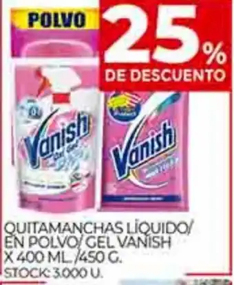 Supermercados DIA Quitamanchas Líquido/ En Polvo/ Gel vanish x 400 ml./450 g, oferta