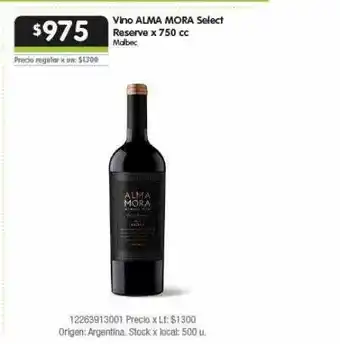 Jumbo Vino alma mora select reserve oferta