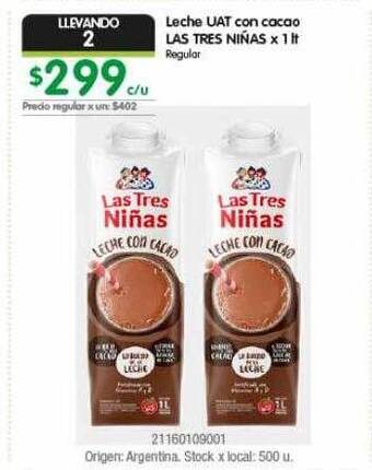 Jumbo Leche uat con cacao las tres niñas oferta