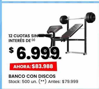 Changomas Banco con discos oferta