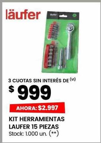 Changomas Kit herramientas laufer 15 piezas oferta